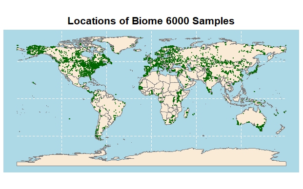 Site of Collection of the Biome6000 samples used in the project